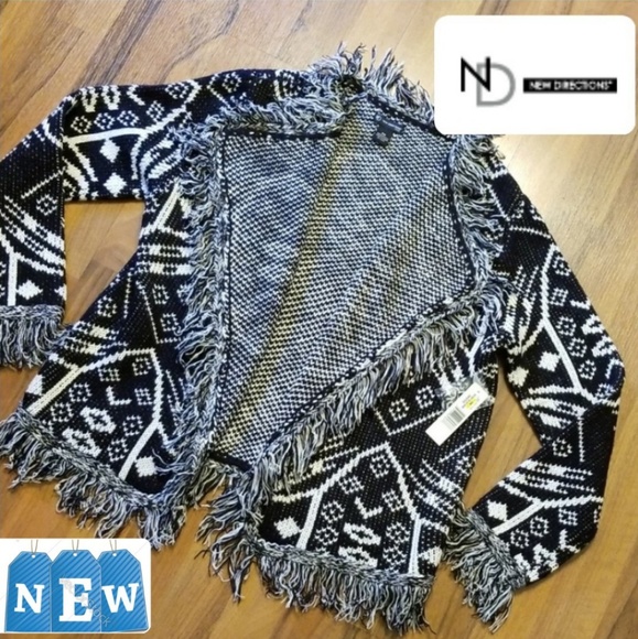 new directions Sweaters - {New Directions} Open Lay Cardigan with Fringe